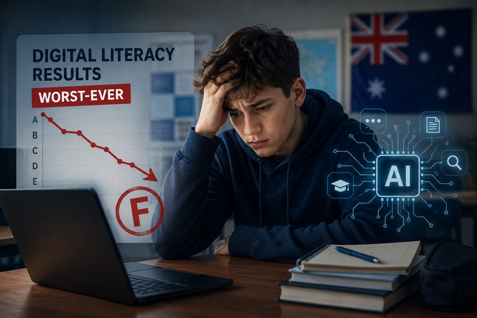 Australian students hit record-low digital literacy levels amid rising AI use