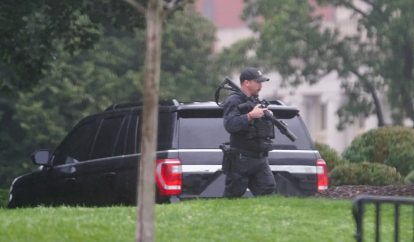 Gunman shot dead after opening fire near White House while President Trump was inside