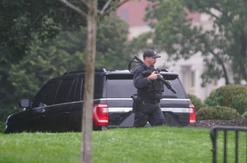 Gunman shot dead after opening fire near White House while President Trump was inside