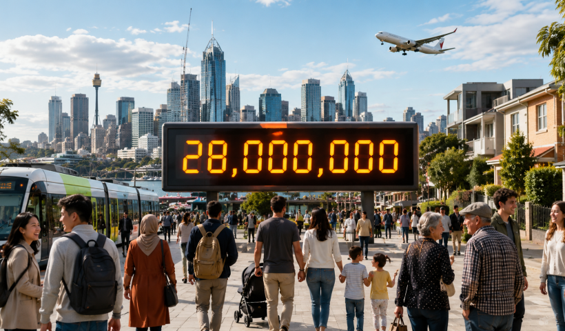 Australia’s population reaches 28 million, adding one new resident every 75 seconds
