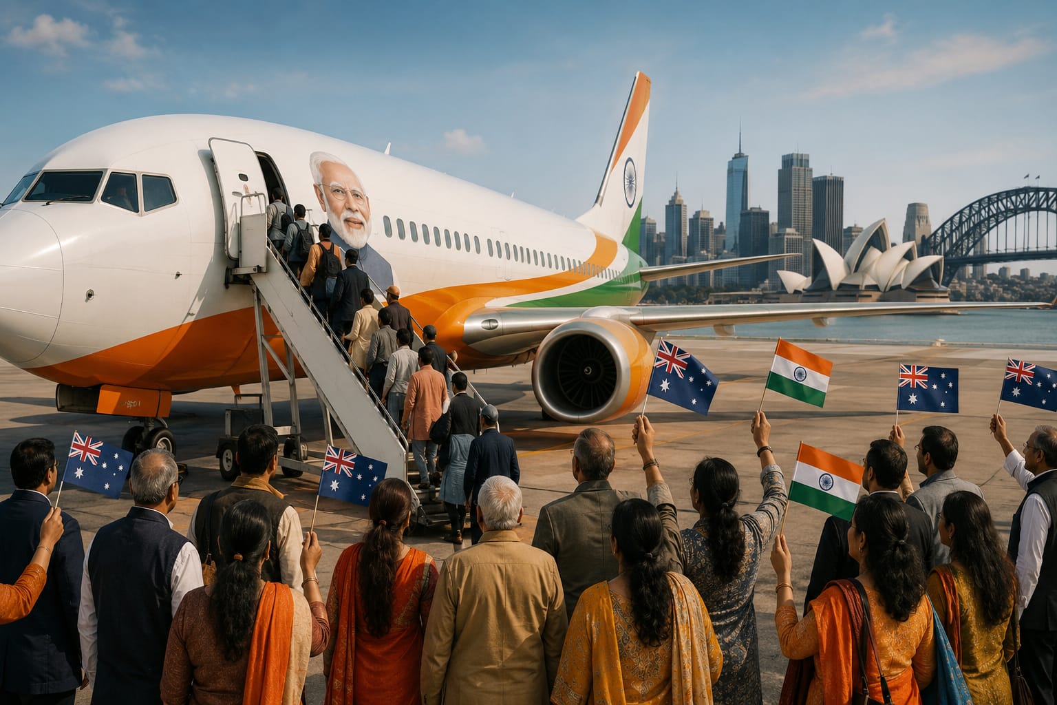 'Modi Express Flight' carries Sydney community members to 'Melbourne Meets Modi' event